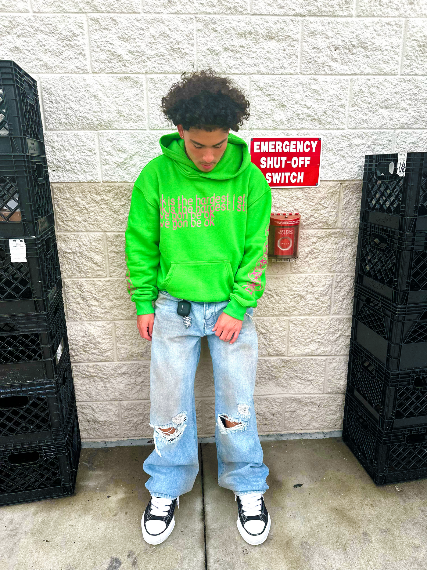 Green "Ok" Hoodie