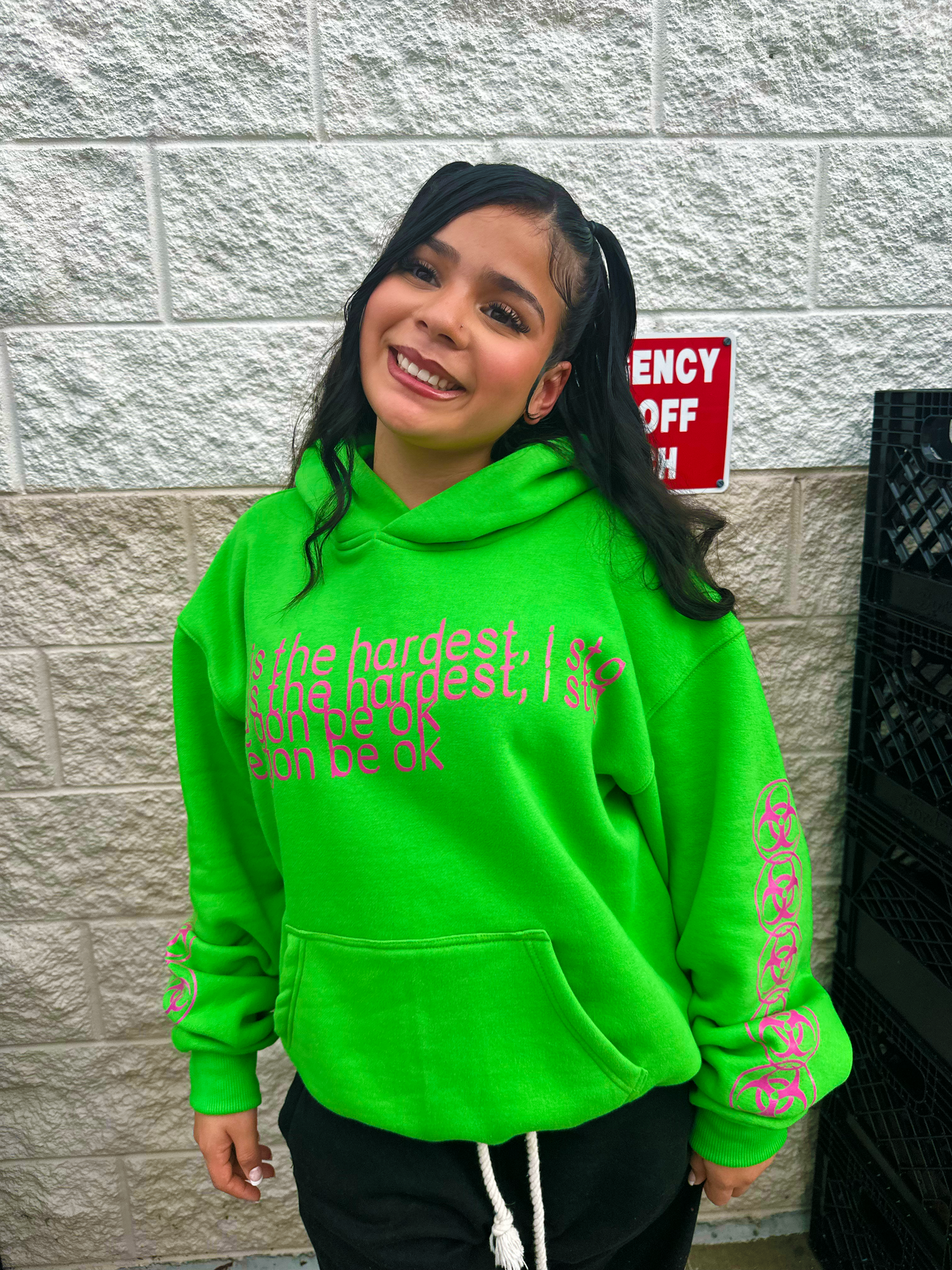 Green "Ok" Hoodie