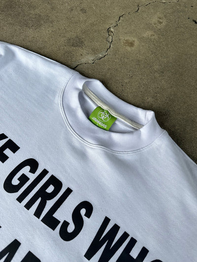 "Verbally Abuse" White Cropped Tee