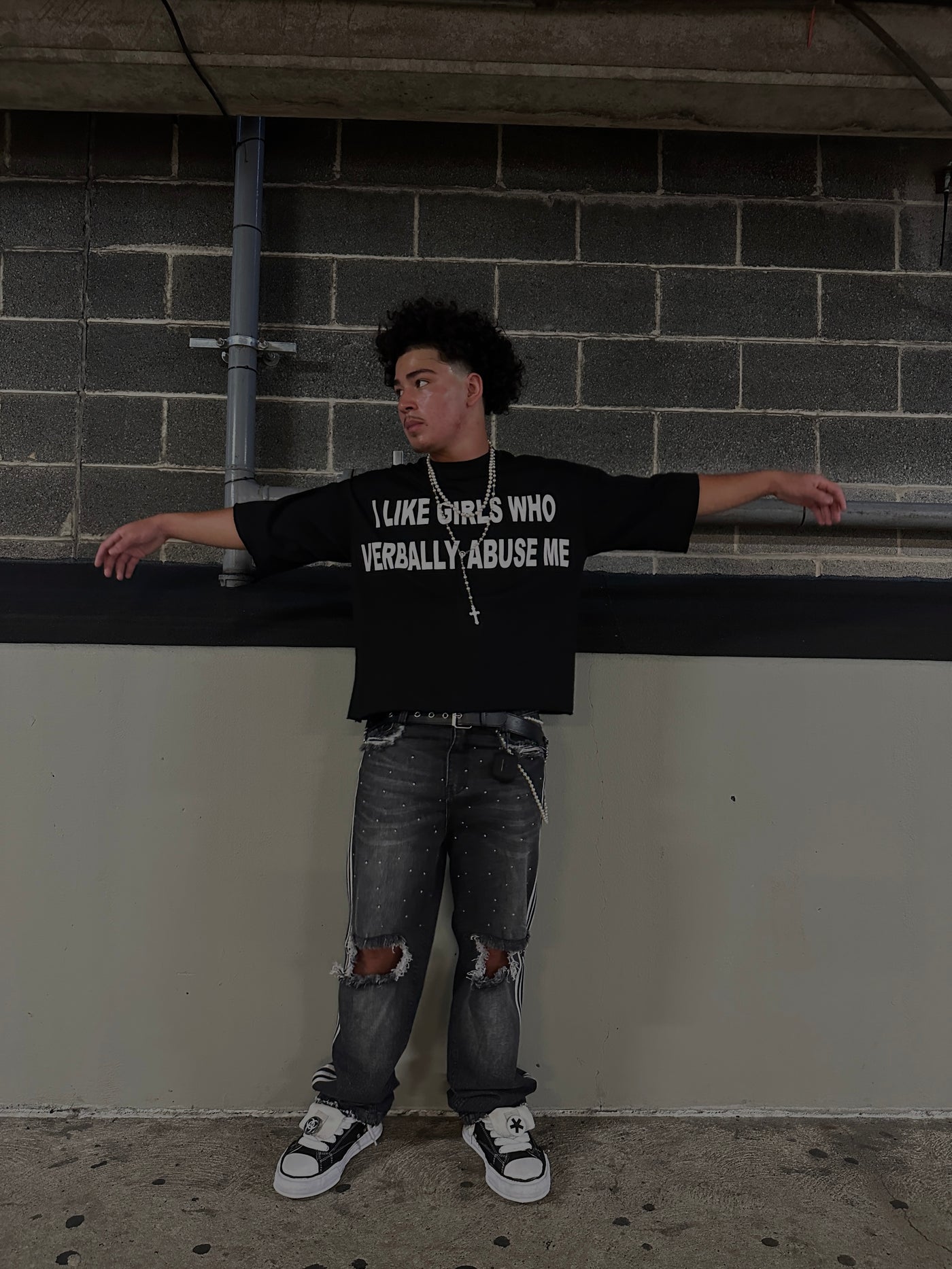 "Verbally Abuse" Black Cropped Tee