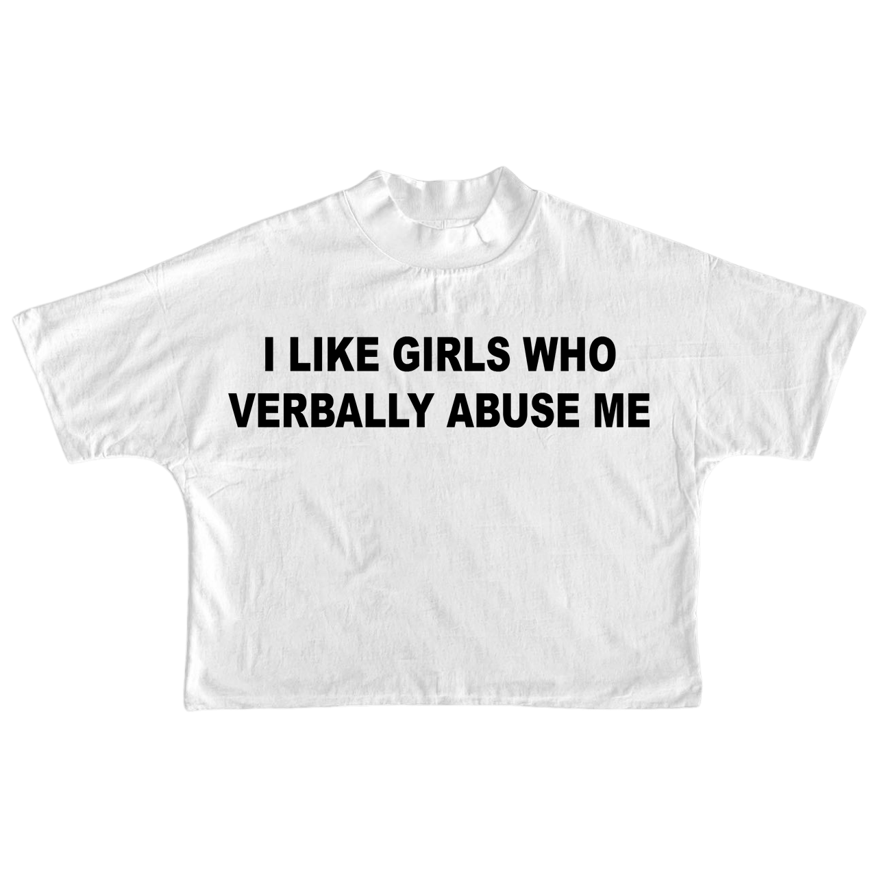 "Verbally Abuse" White Cropped Tee