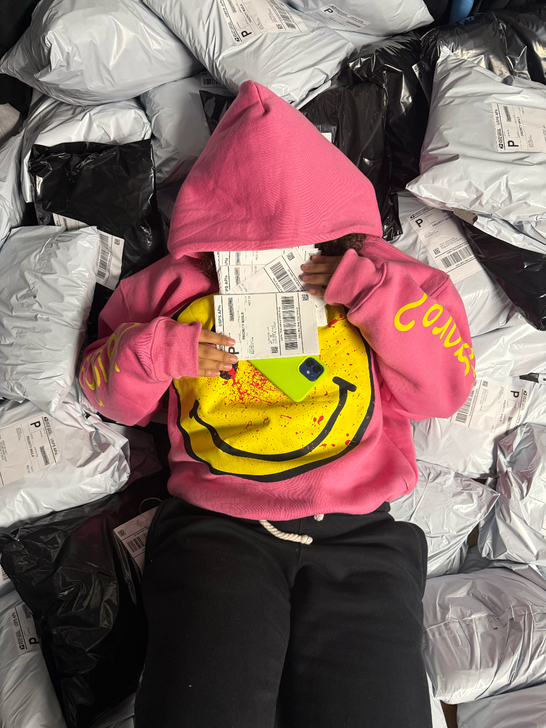 Pink "Smiley" Hoodie