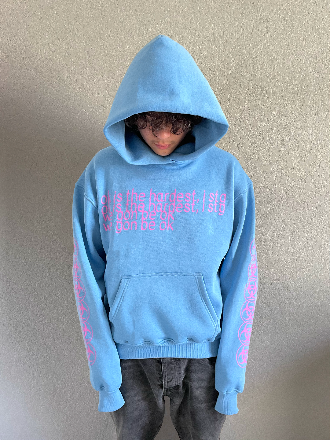 Blue "Ok" Hoodie